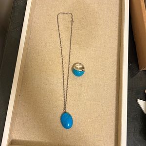 Turquoise necklace and ring